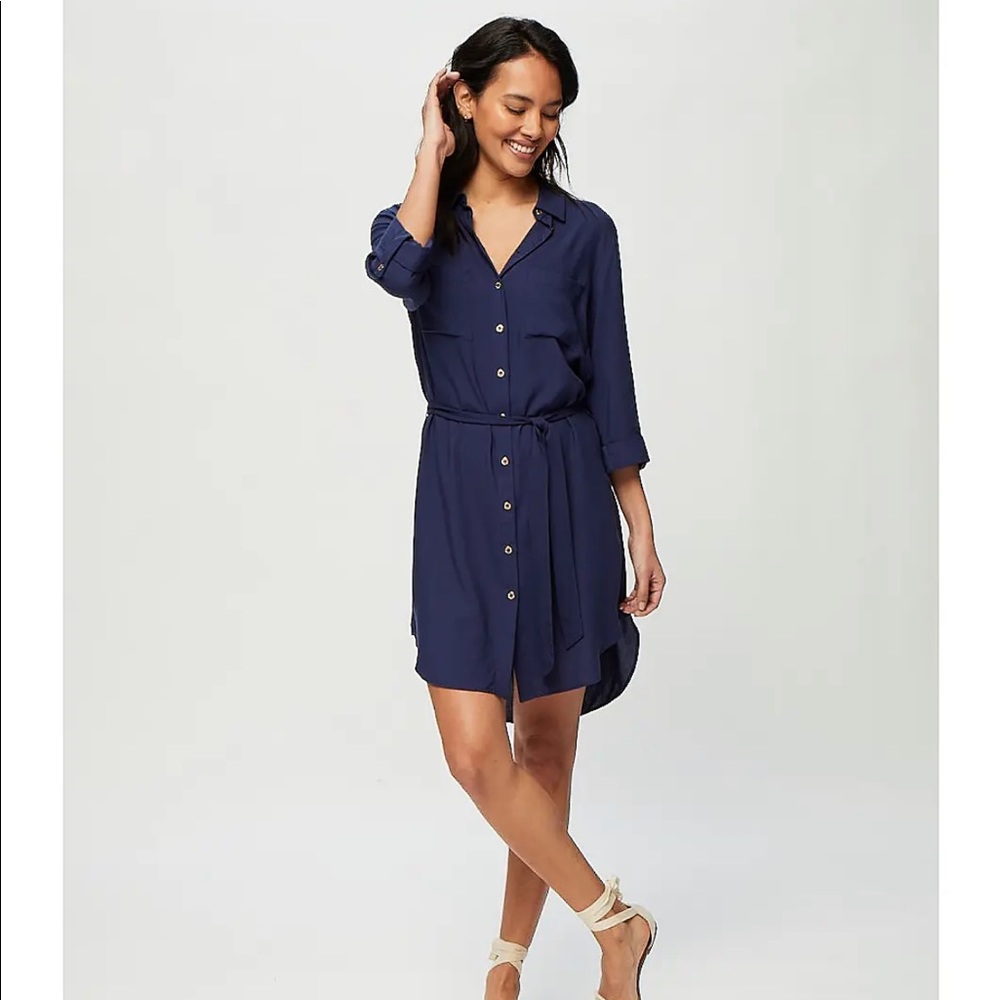 Heidi Klein Core Navy Relaxed Shirt Dress